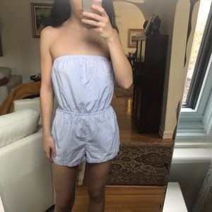 pinstriped romper from urban outfitters